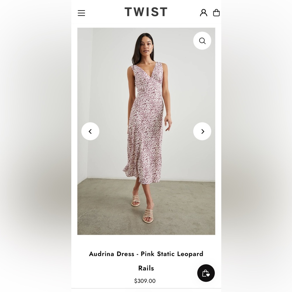 BNWT RAILS -Audrina Dress - Pink static leopard XS